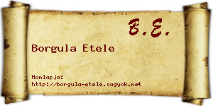 Borgula Etele névjegykártya